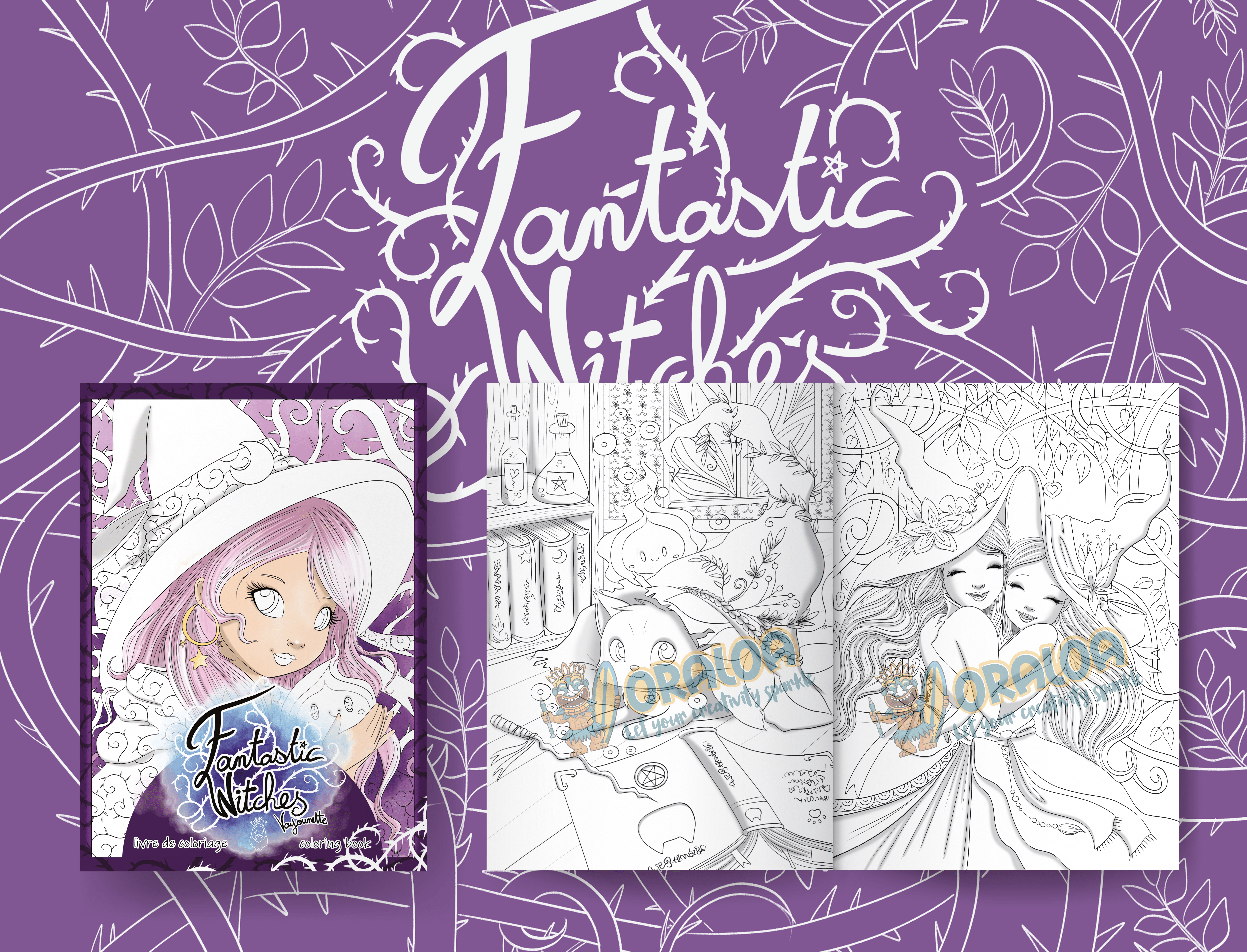 Vayounette Fantastic Witches coloring book Oraloa.