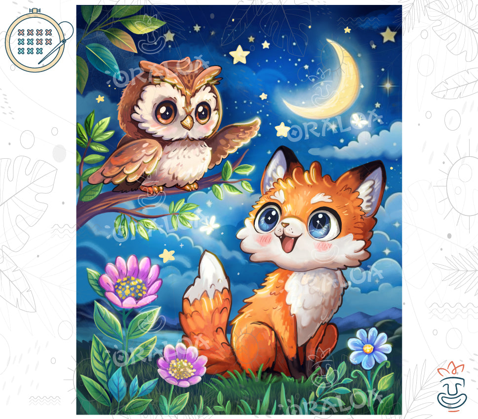 Friends of the Night - Stamped Cross Stitch