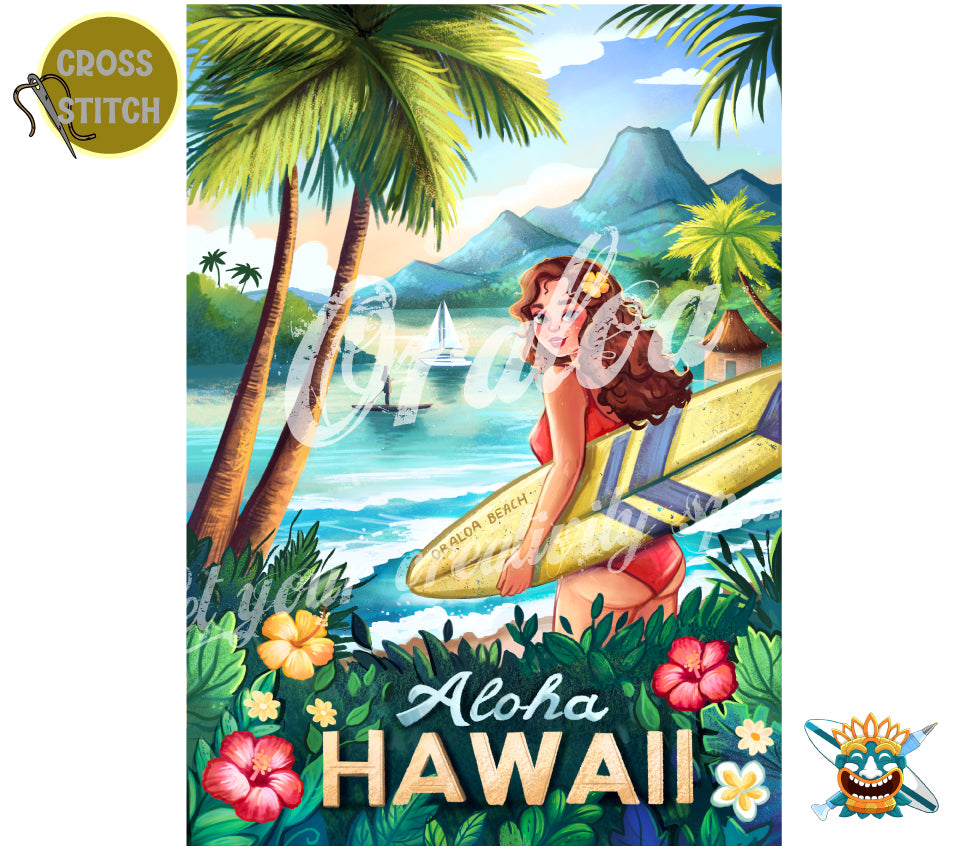 Hawaii - Stamped Cross Stitch