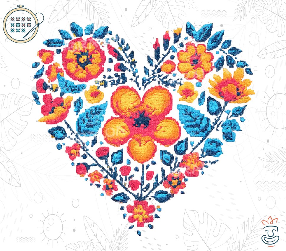 Heart in Bloom - Point de Croix Oraloa