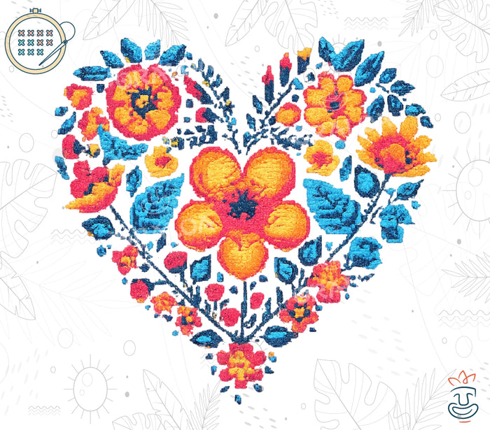 Heart in Bloom - Point de Croix Oraloa