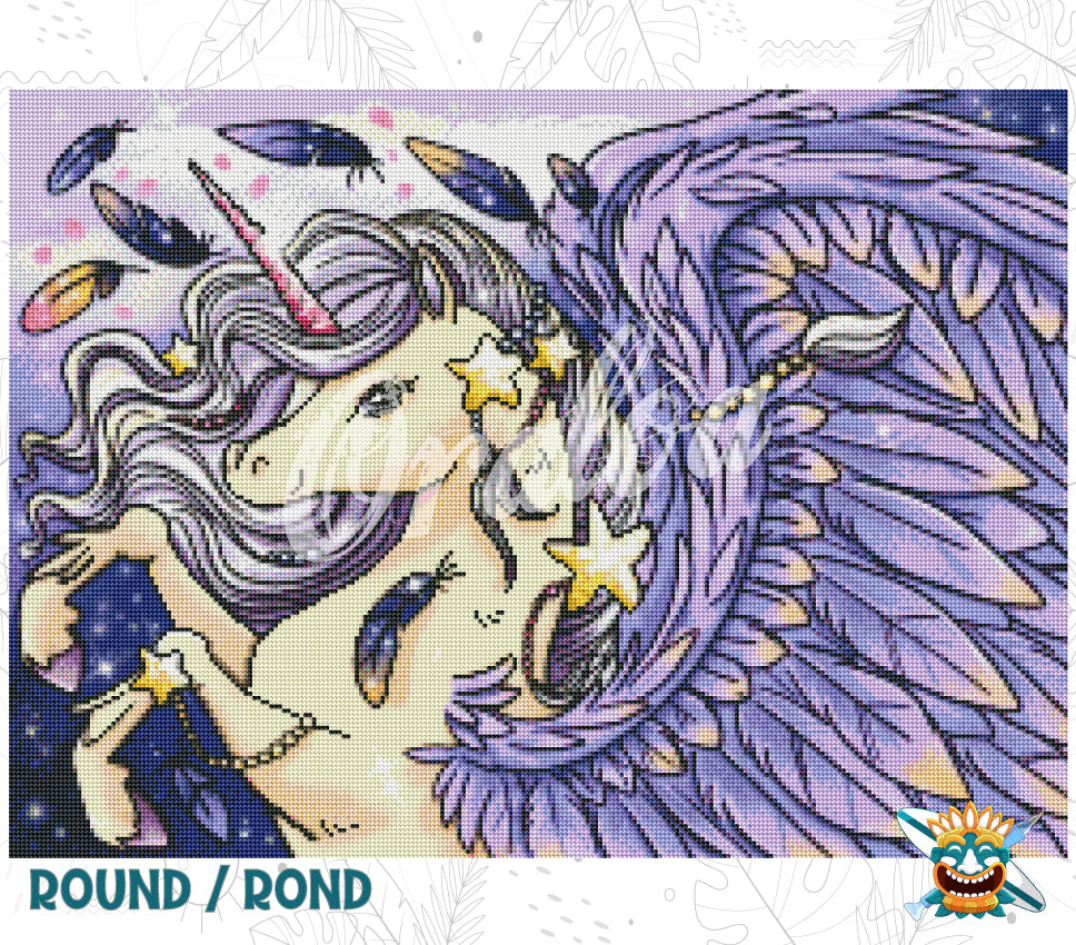 Rendu final Oraloa Diamond Painting Licorne Perle