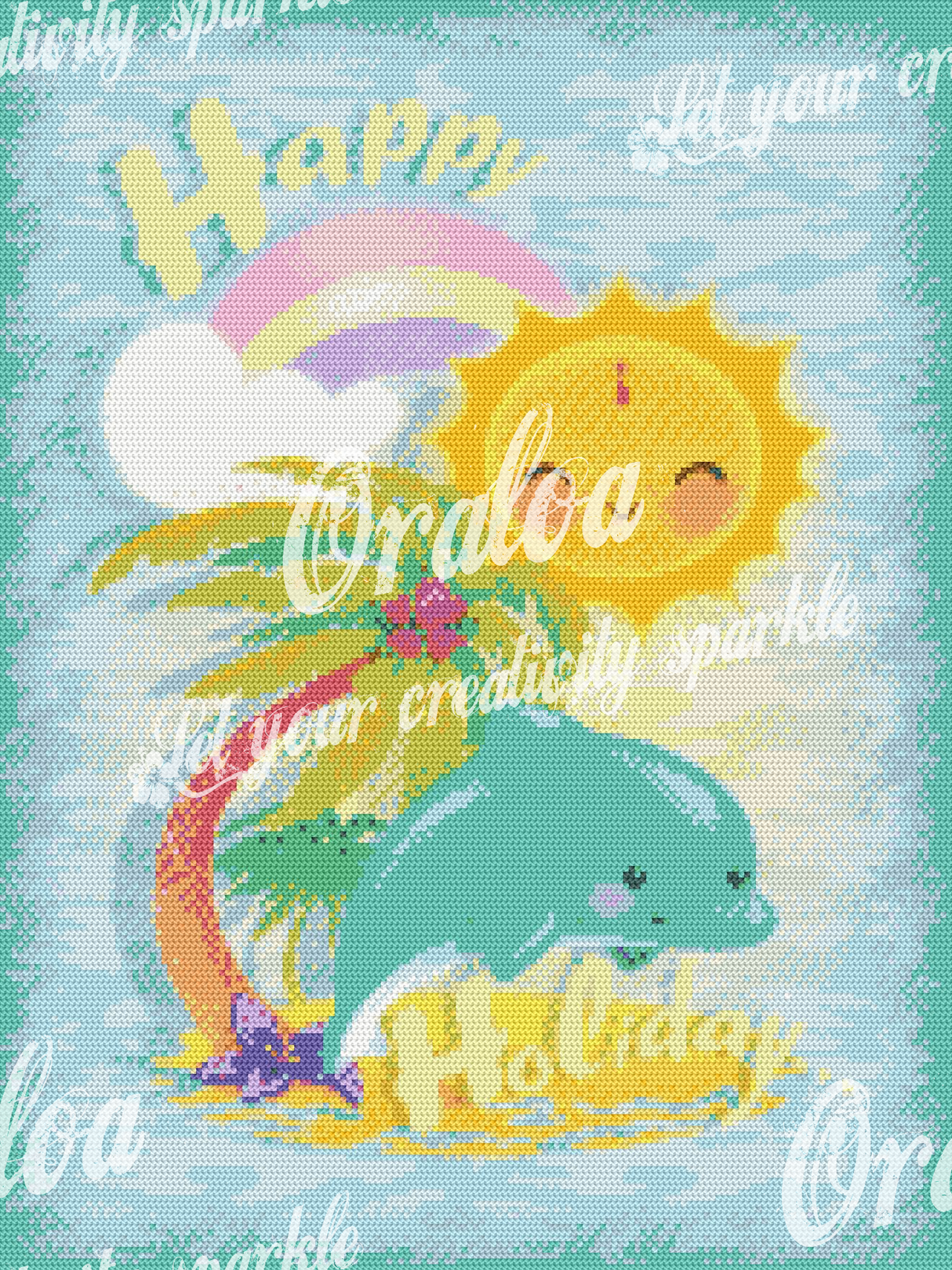 Happy Holidays - Stamped Cross Stitch