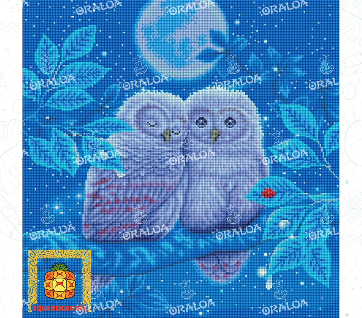 Rendu final Oraloa Diamond Painting Owl Moonlight