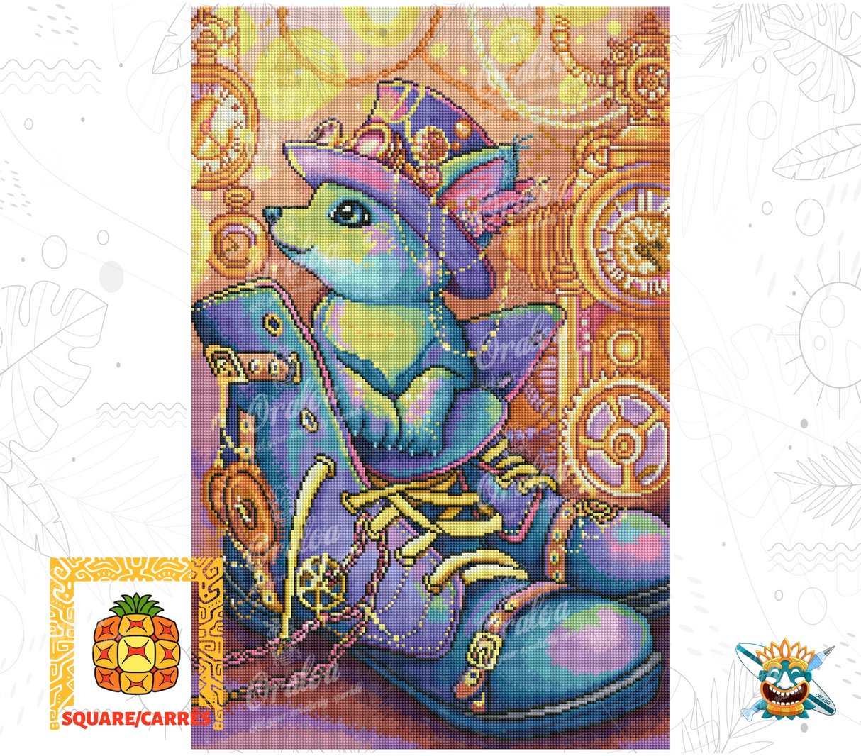 Final rendering Oraloa Diamond Painting Steampunk Cat