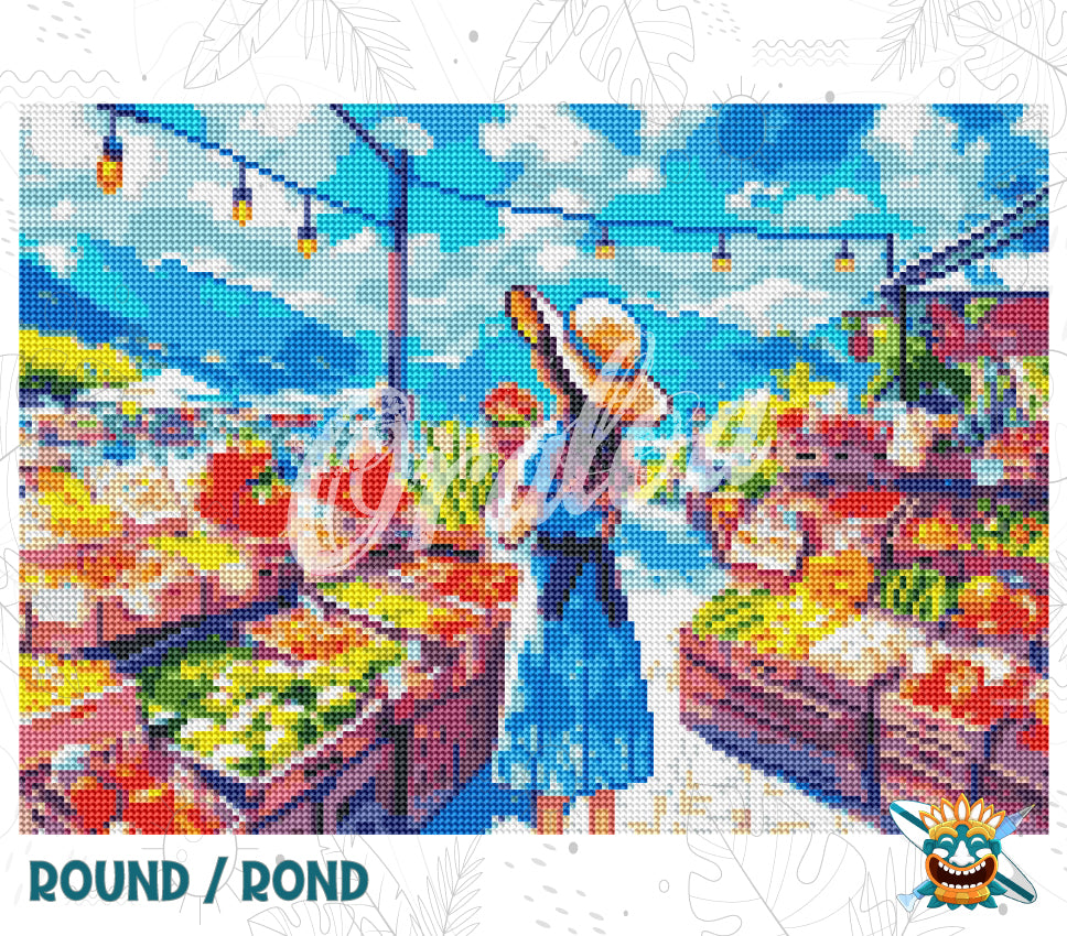 Exemple broderie diamant Sunny Market - Oraloa Diamond Painting