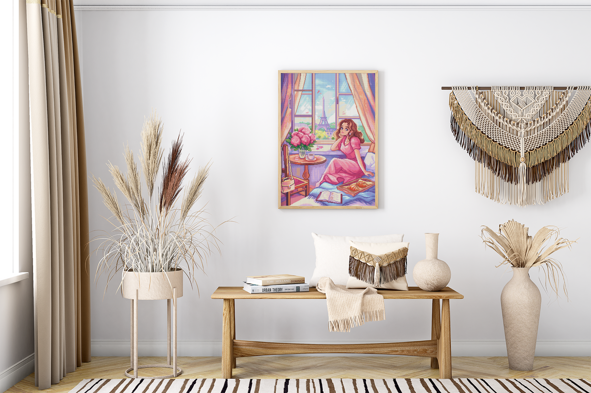 Final result Oraloa Diamond Painting Paris Bedroom