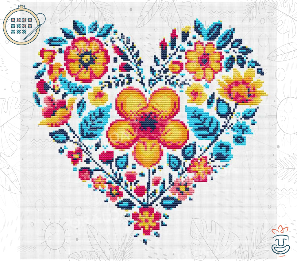 Heart in Bloom - Point de Croix Oraloa