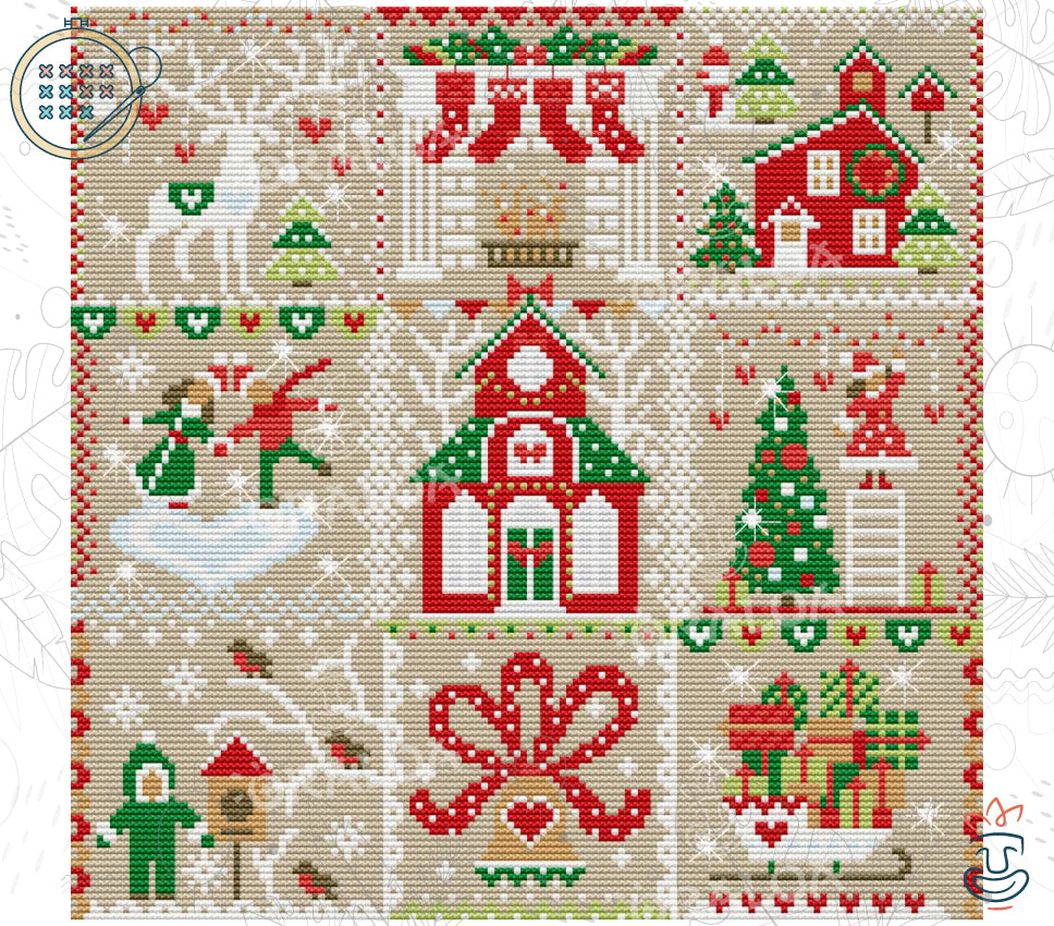 Holiday Sampler - Point de Croix Oraloa