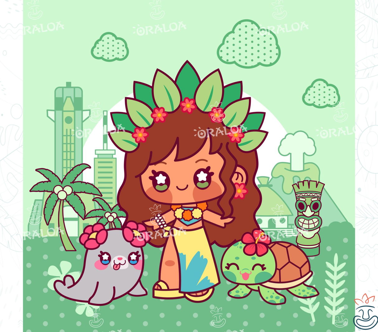 Hawaii Girls - Oraloa Diamond Painting kit art thérapie