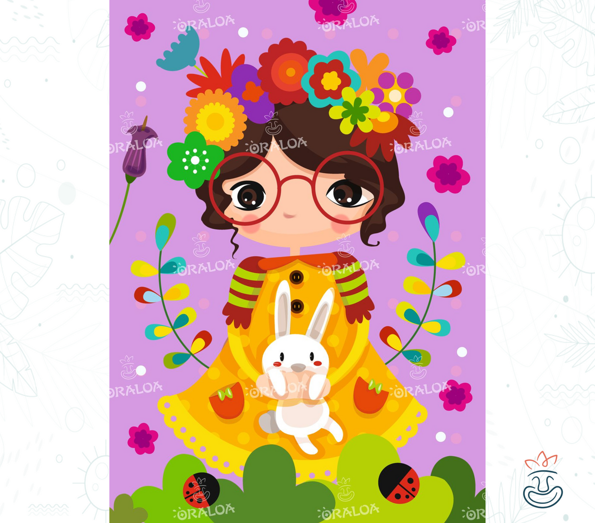 Bordado de diamantes Chica Conejo - Oraloa Diamond Painting creativo