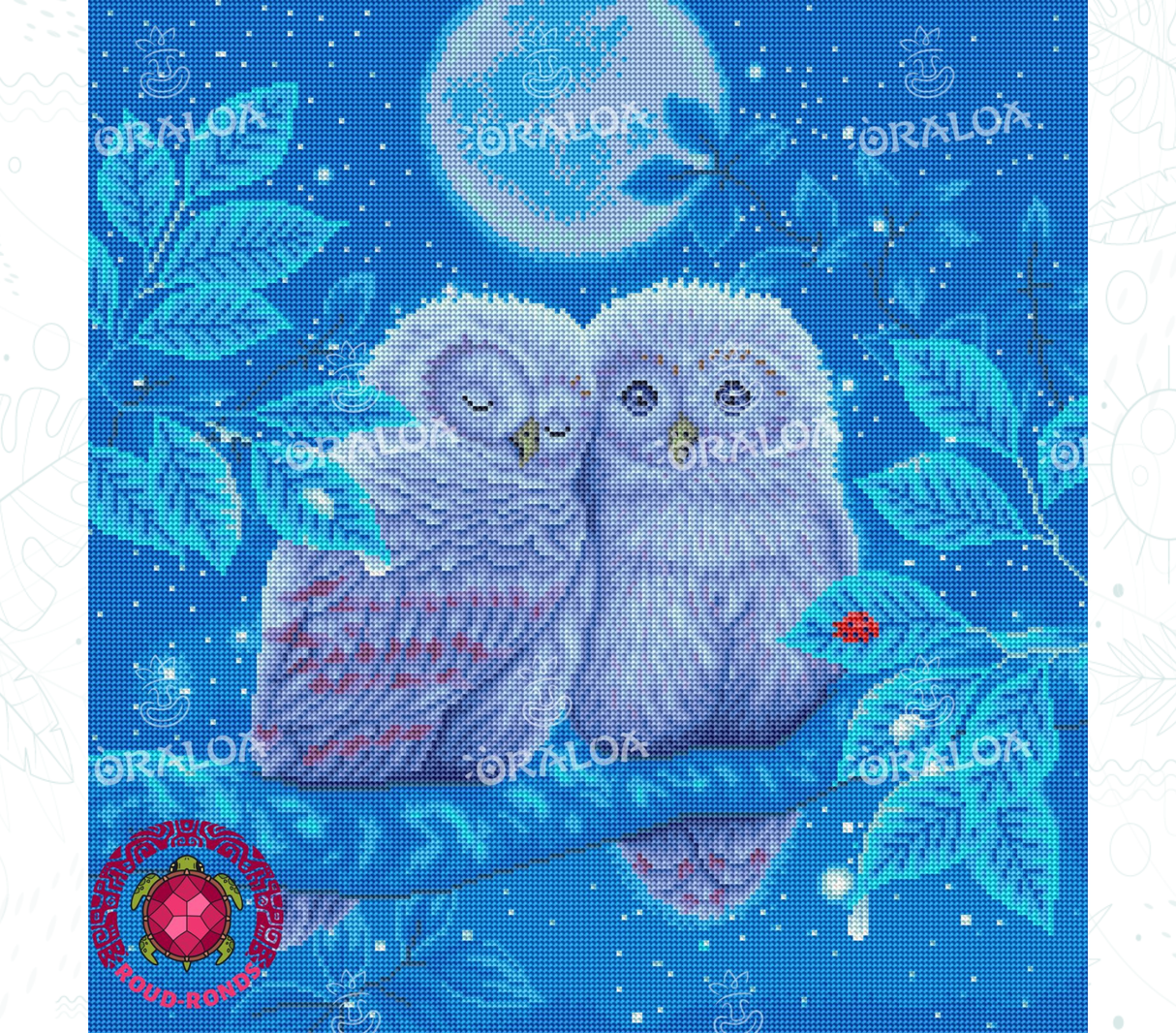 Exemple broderie diamant Owl Moonlight - Oraloa Diamond Painting