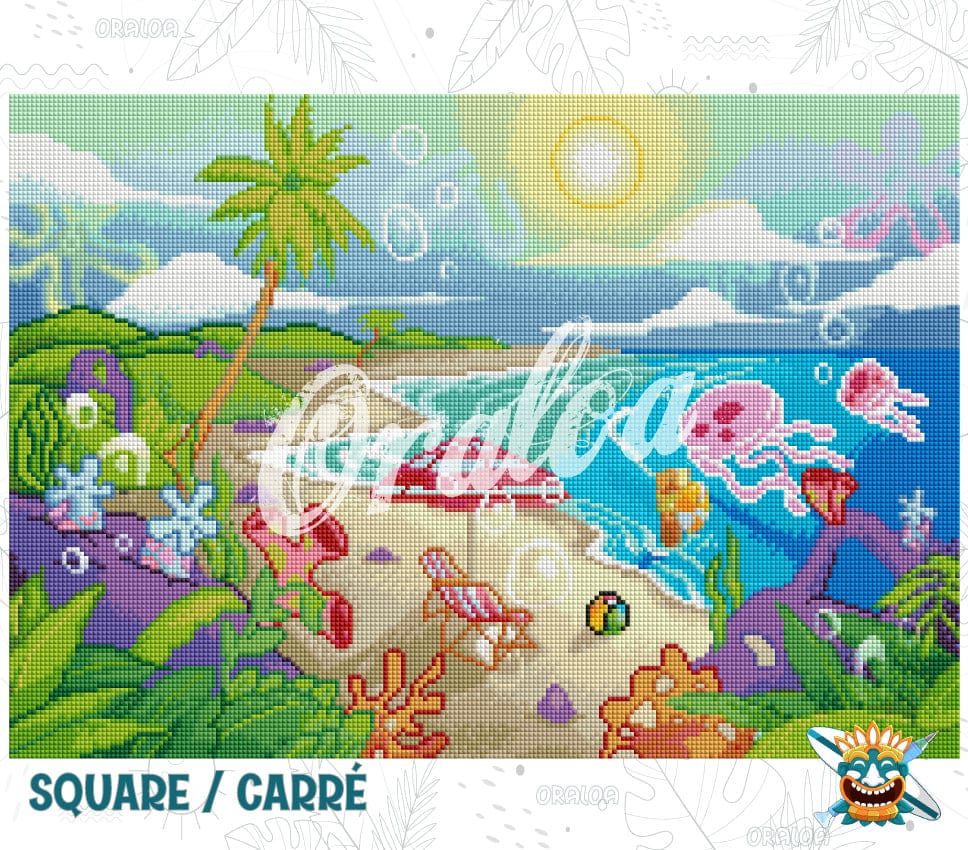 Détail Diamond Painting Beach Dream Oraloa - Broderie diamant