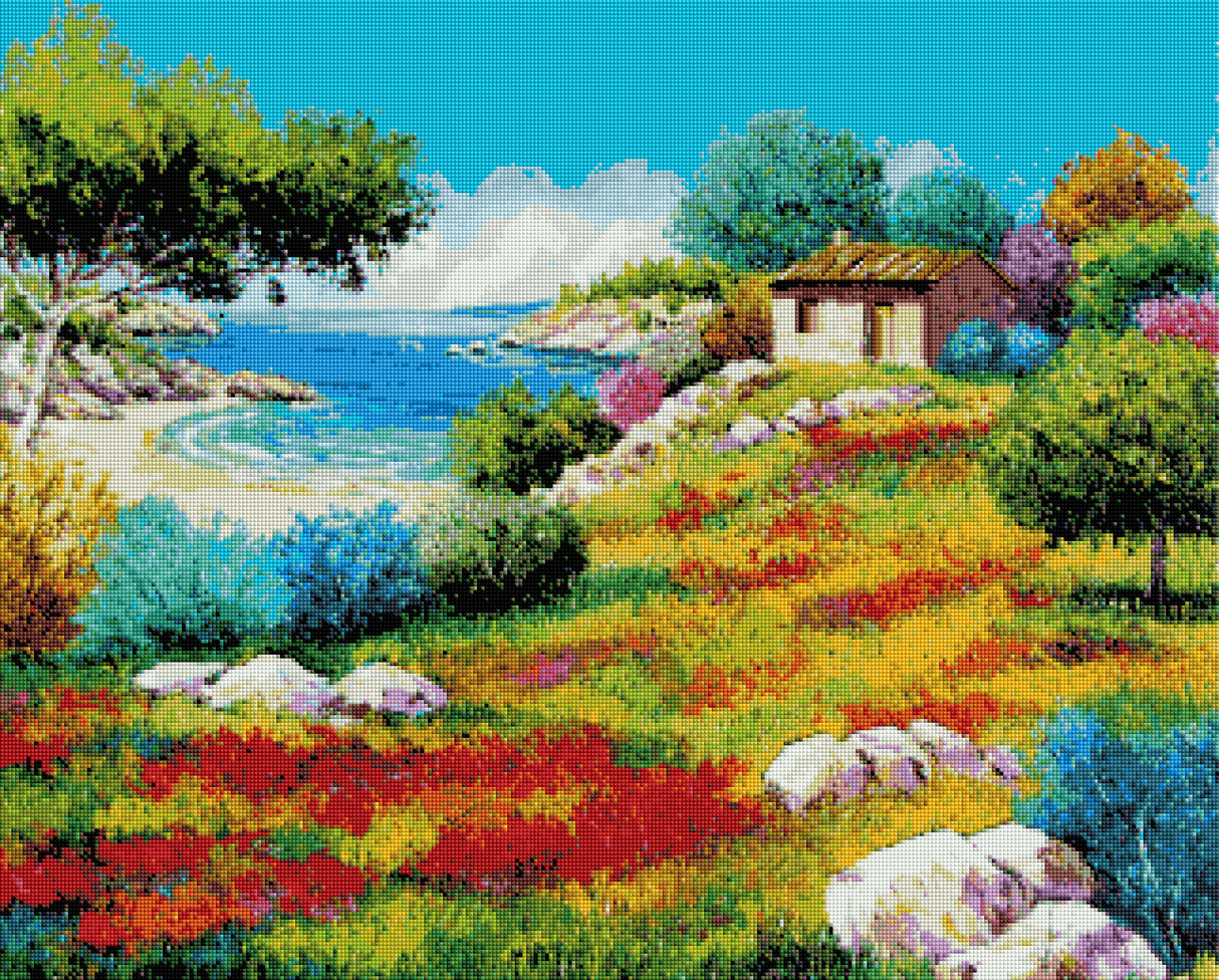 Ejemplo de bordado de diamantes Sunset on the Beach - Oraloa Diamond Painting