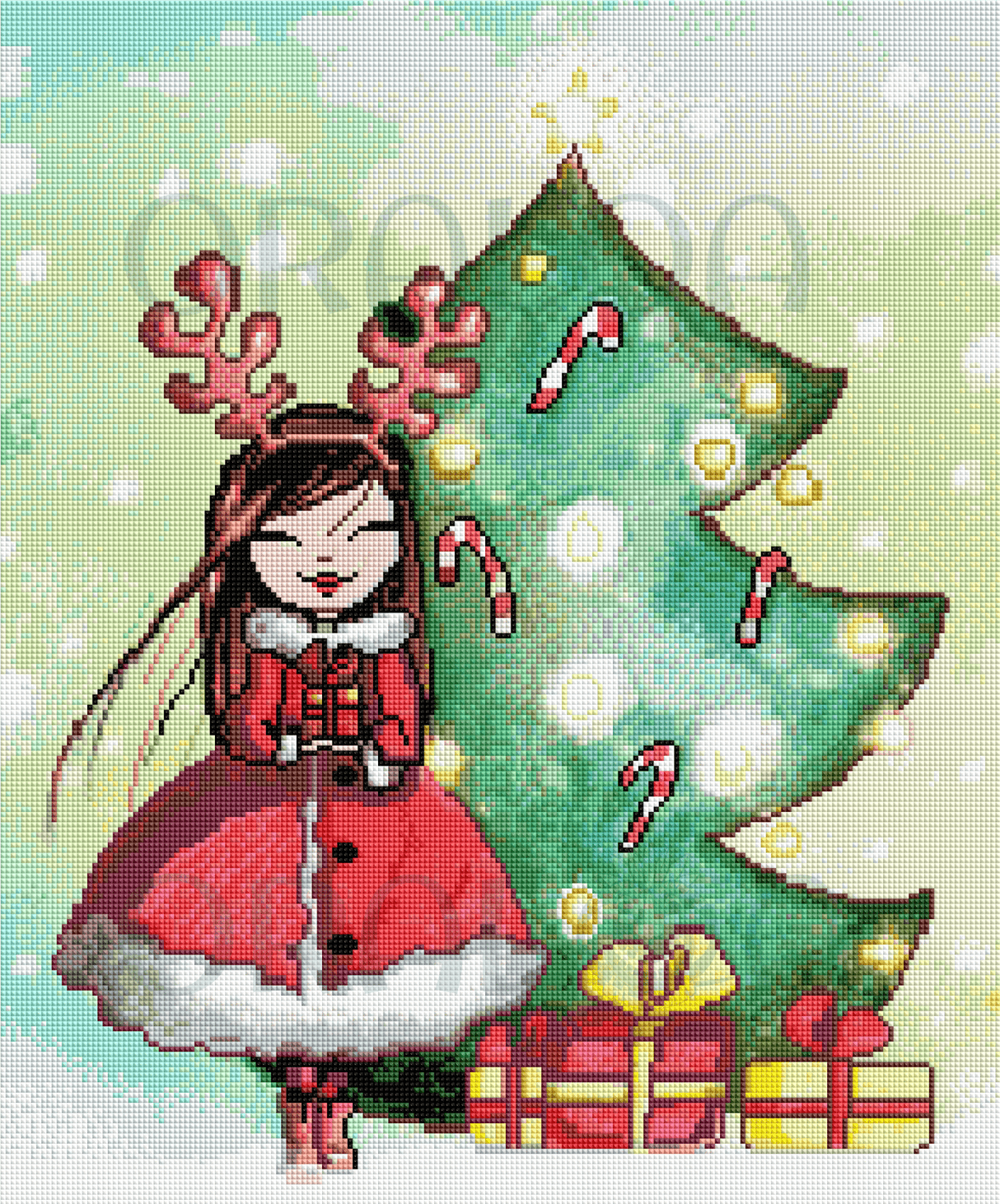 Rendu final Oraloa Diamond Painting Les Petites Miss: Noël