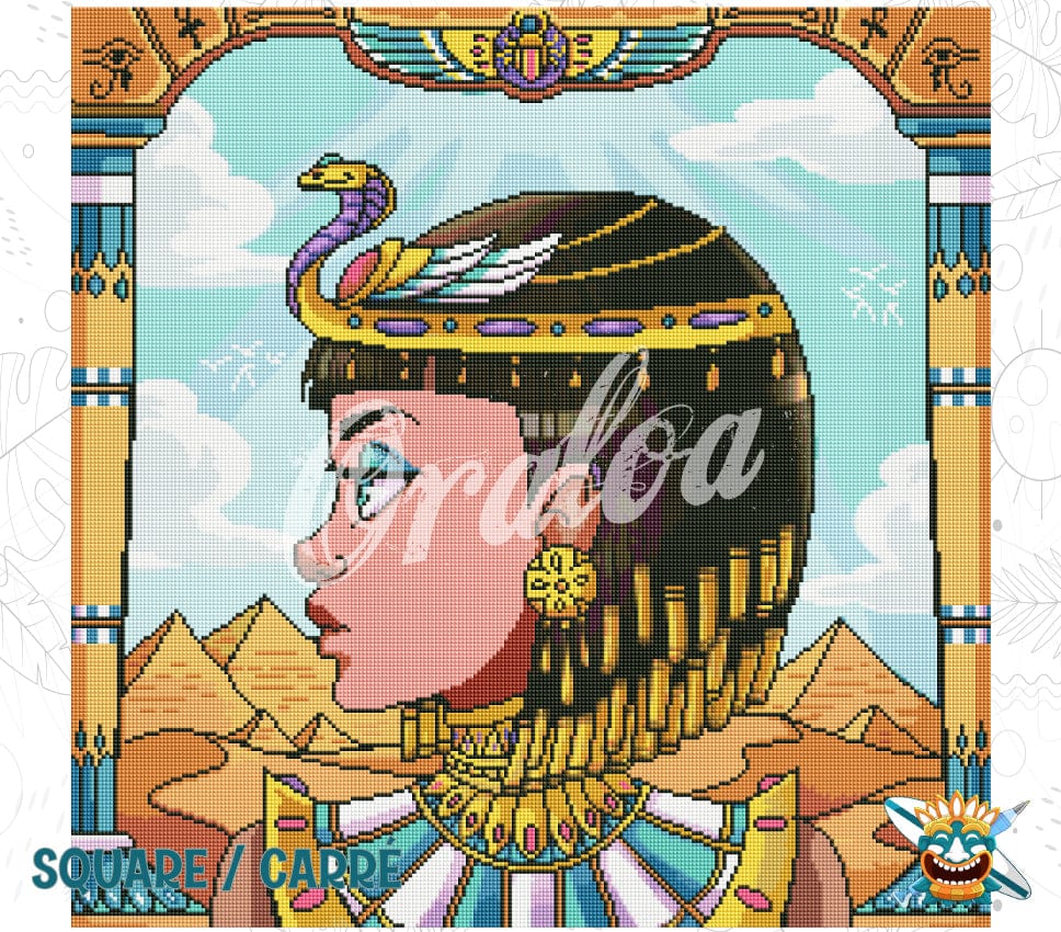 Résultat Diamond Painting Cleopatra - Oraloa art thérapie