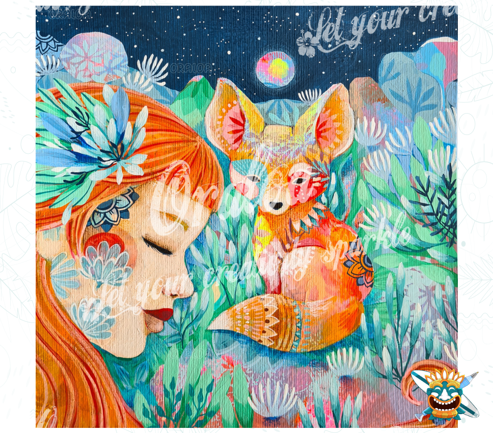 Diamond Painting Fox Woman Oraloa.