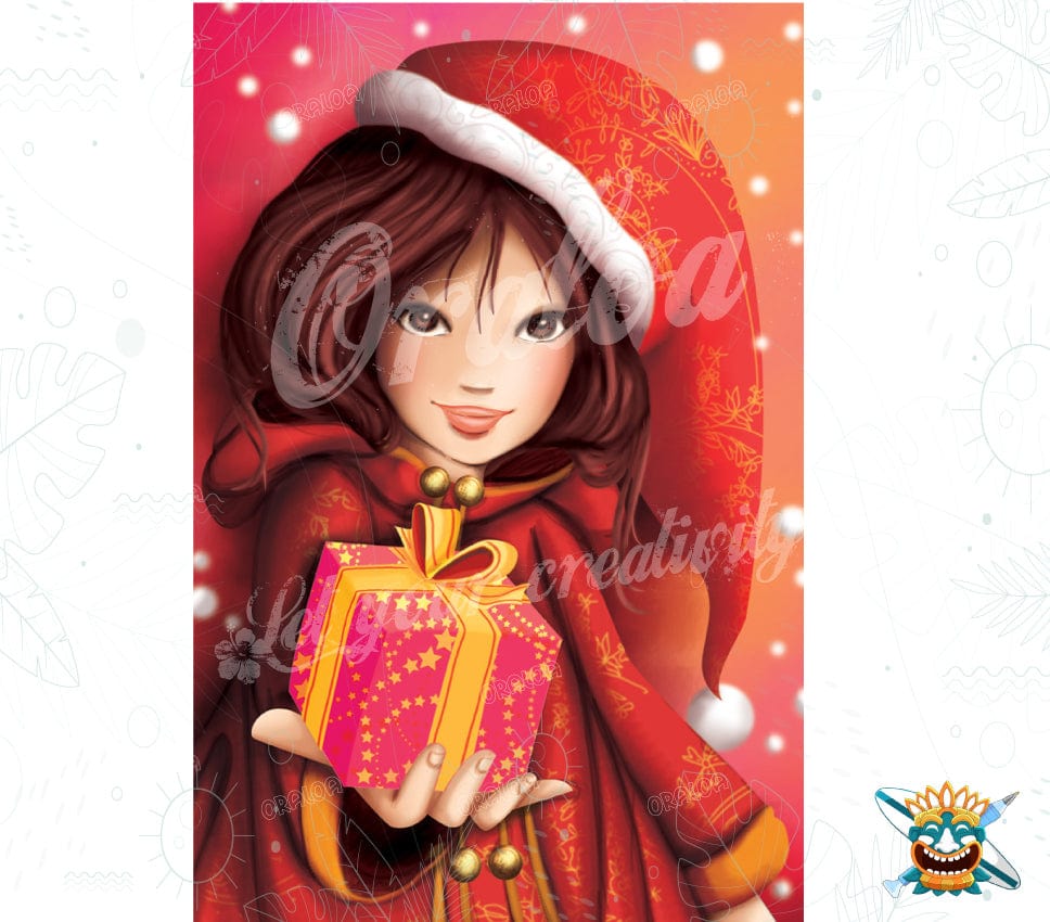 Oraloa Diamond Painting Weihnachtsmädchen - Diamantstickerei-Kit Kunsttherapie