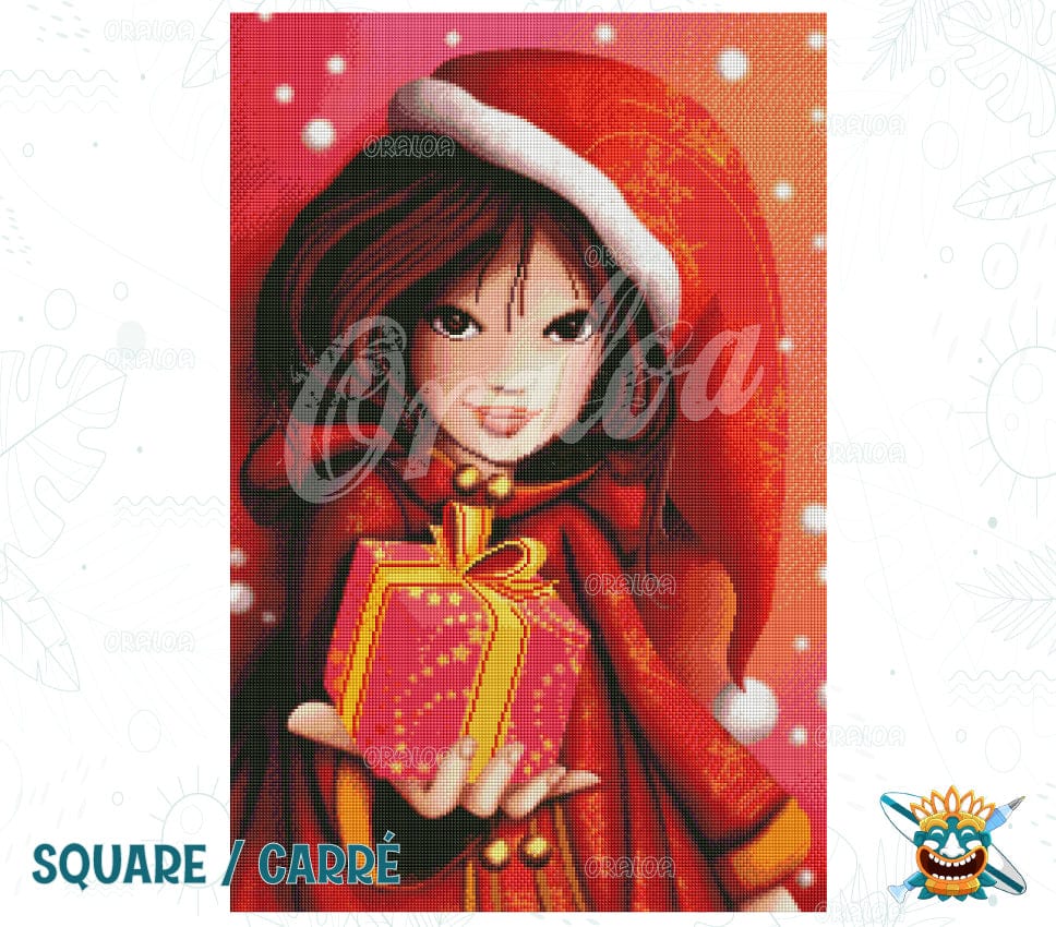 Detail Diamond Painting Weihnachtsmädchen Oraloa - Diamantstickerei