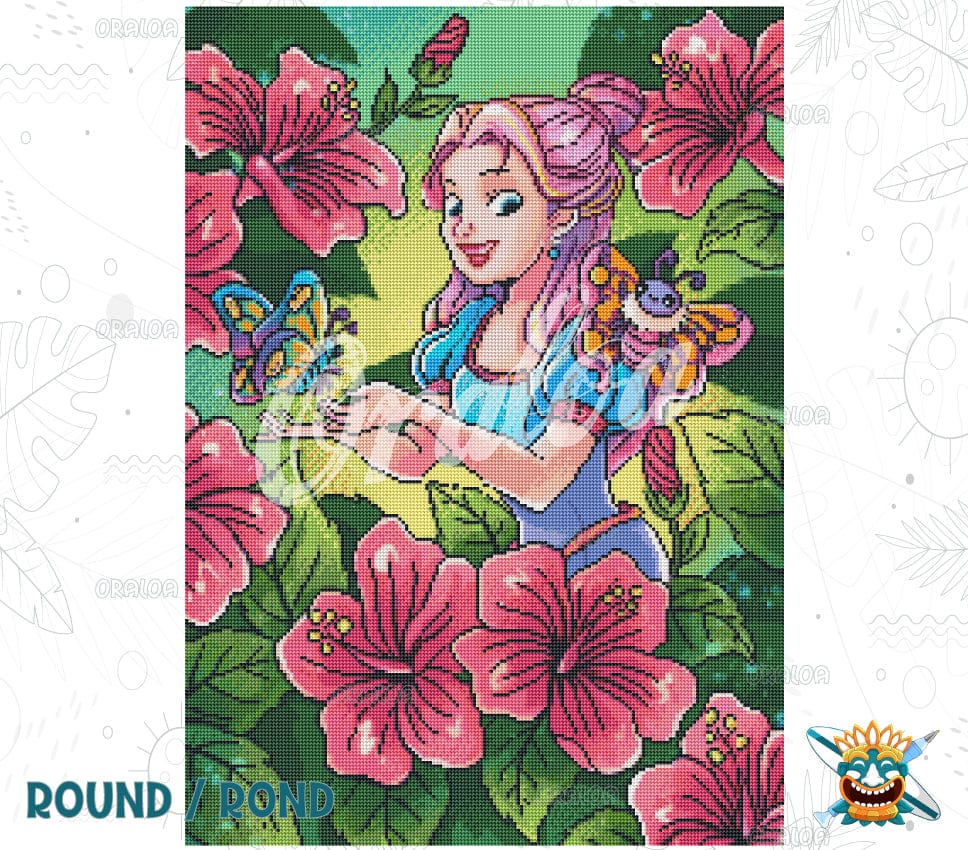 Détail Diamond Painting Hibiscus Oraloa - Broderie diamant