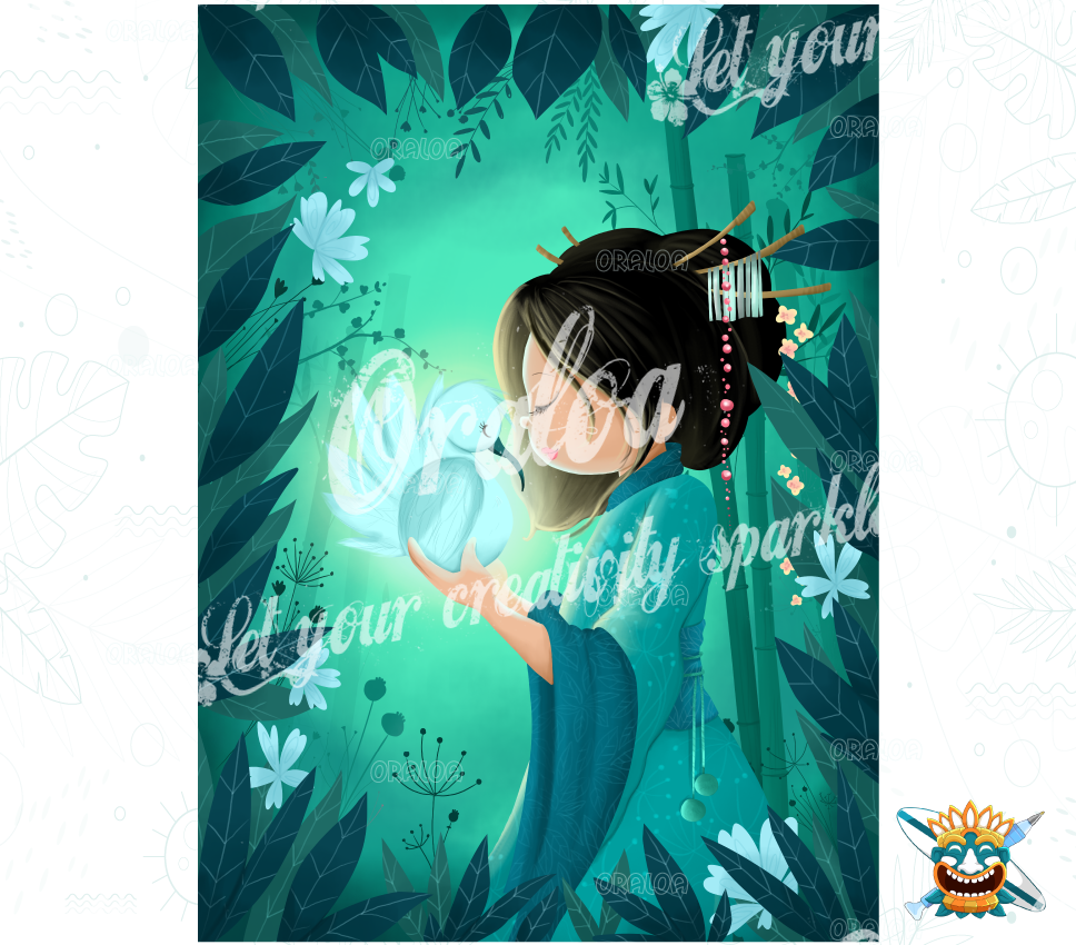 Der Vogel Japans Oraloa - Diamond Painting entspannende Diamantstickerei