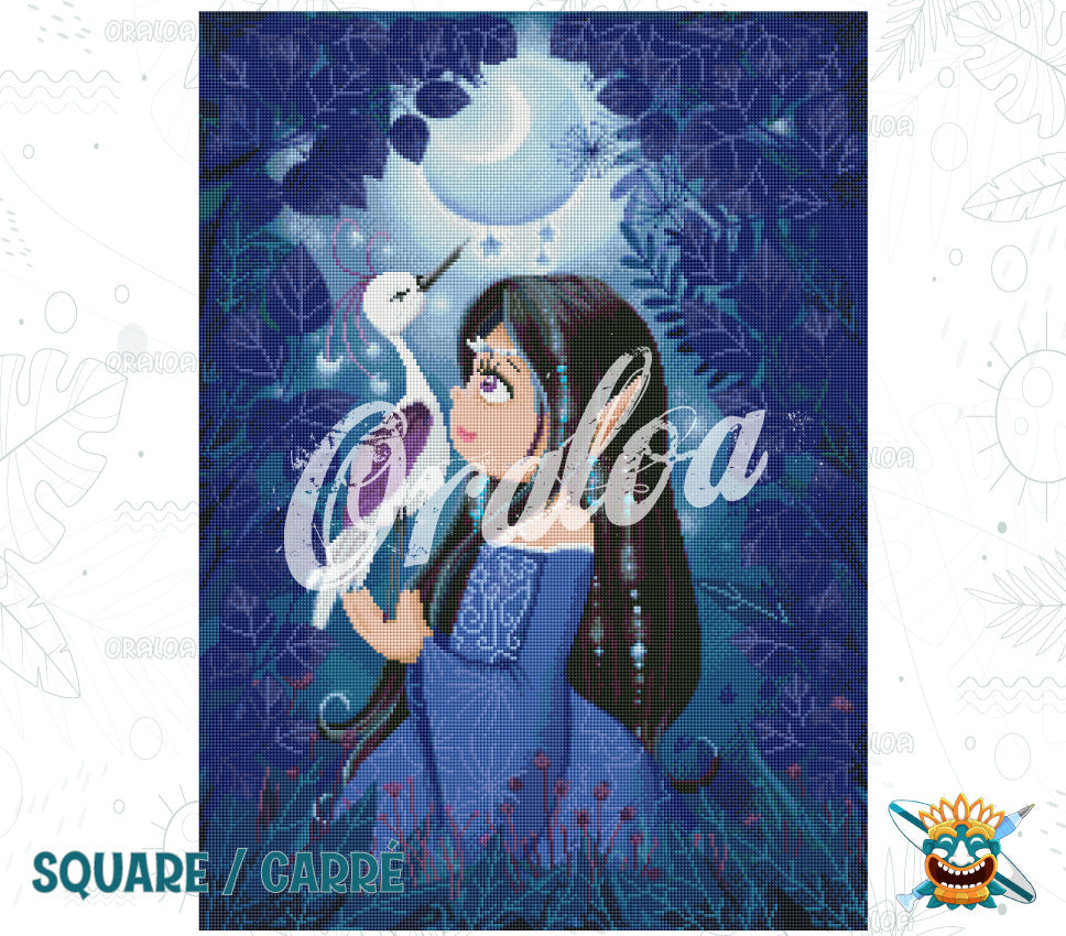 Preview kit Oraloa Diamond Painting The Moon Bird