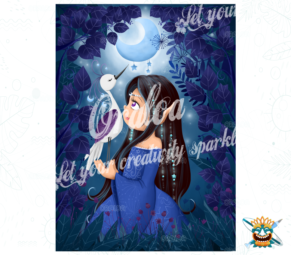 Diamond Painting Oraloa The Moon Bird - Creative diamond embroidery kit