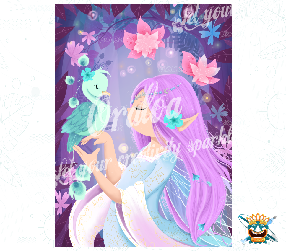 Oraloa The Fairy Bird - Diamond Painting complete art therapy kit