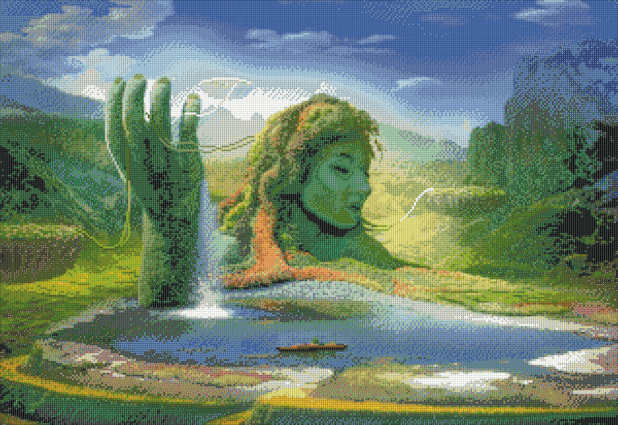 Result Diamond Painting Valley of Flowers - Oraloa art therapy