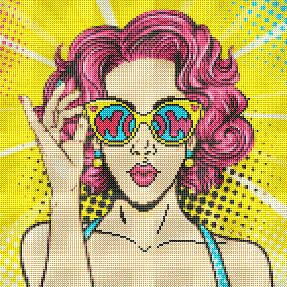 Ejemplo de bordado de diamantes Wow - Oraloa Diamond Painting