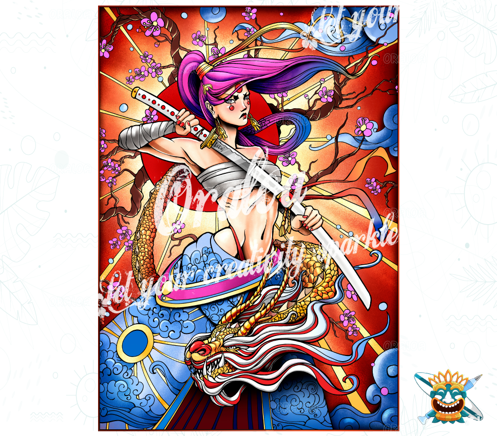 Diamond Painting Samourai Girl - Oraloa Diamond Painting kreativ