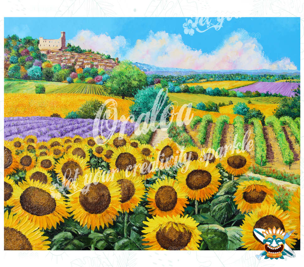 Diamond Painting Oraloa Vineyards and Sunflowers - Kit broderie diamant créatif