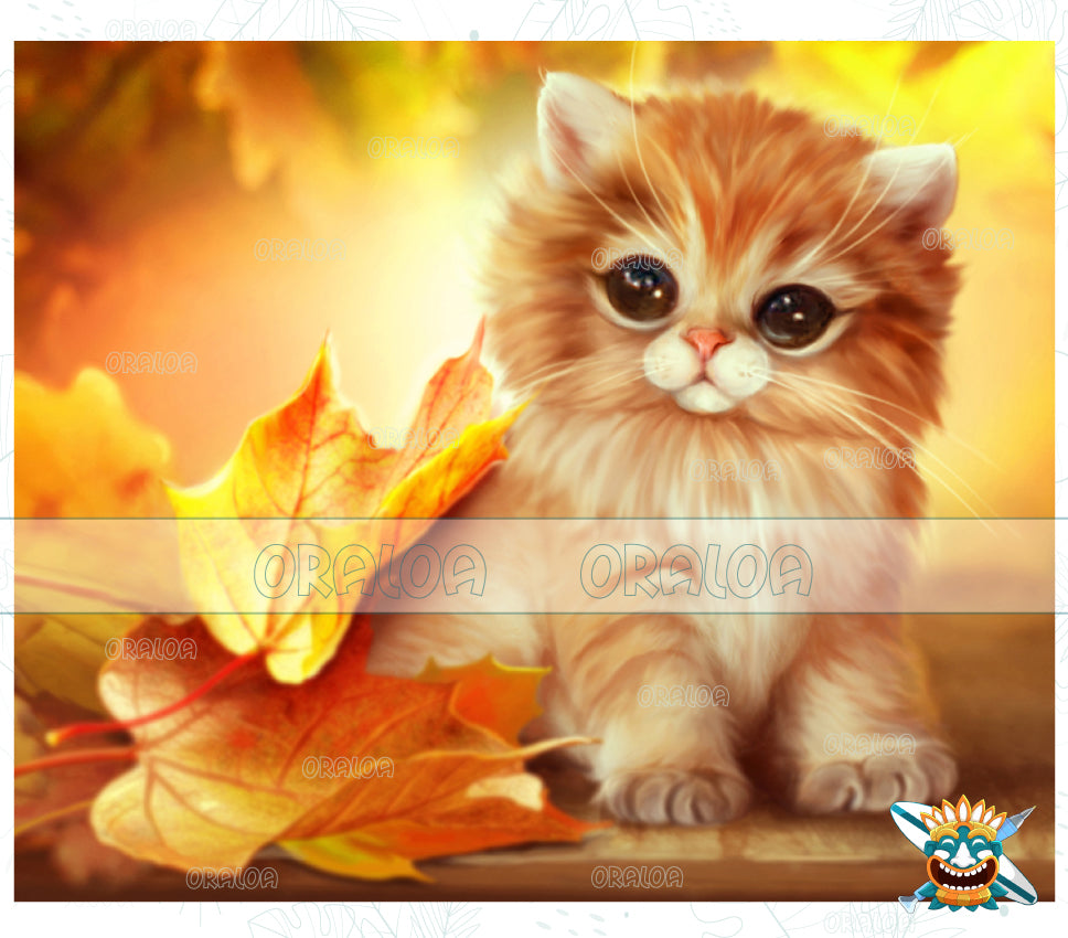 Oraloa Autumn Kitty - Diamond Painting complete art therapy kit