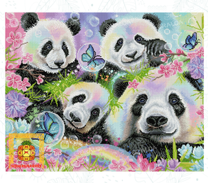 Pandas arcoíris neón 