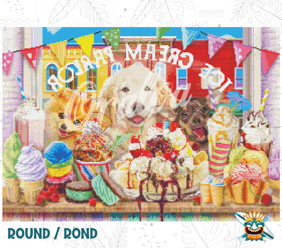 ORALOA (オラロア)Cupacake Ice Cream Parlor Pups in Diamond Painting - By Lars Stewart at Oraloa