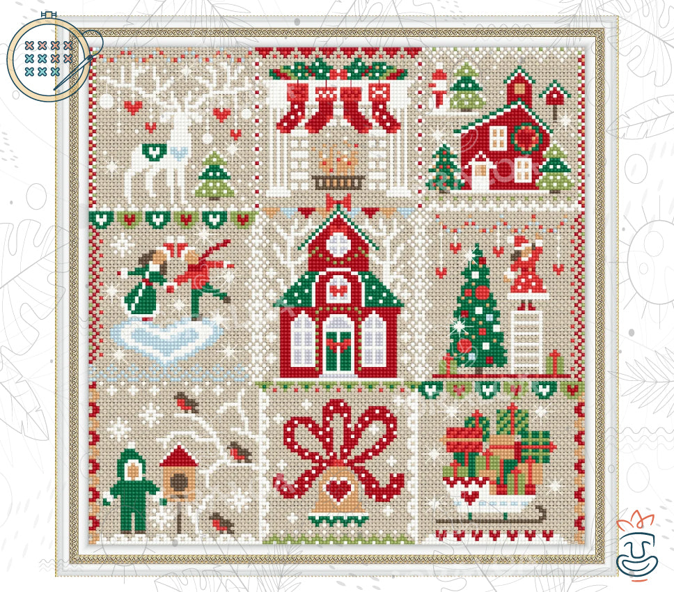 Holiday Sampler - Point de Croix Oraloa