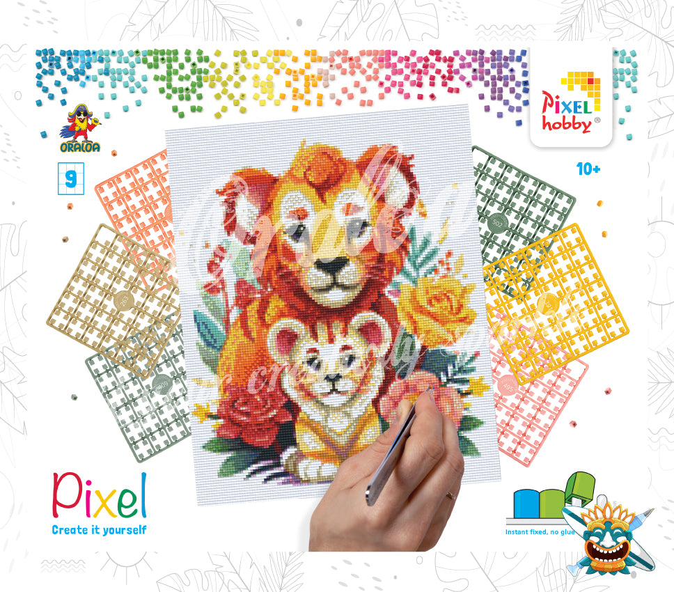 Pixel Hobby Oraloa - Löwenfamilie
