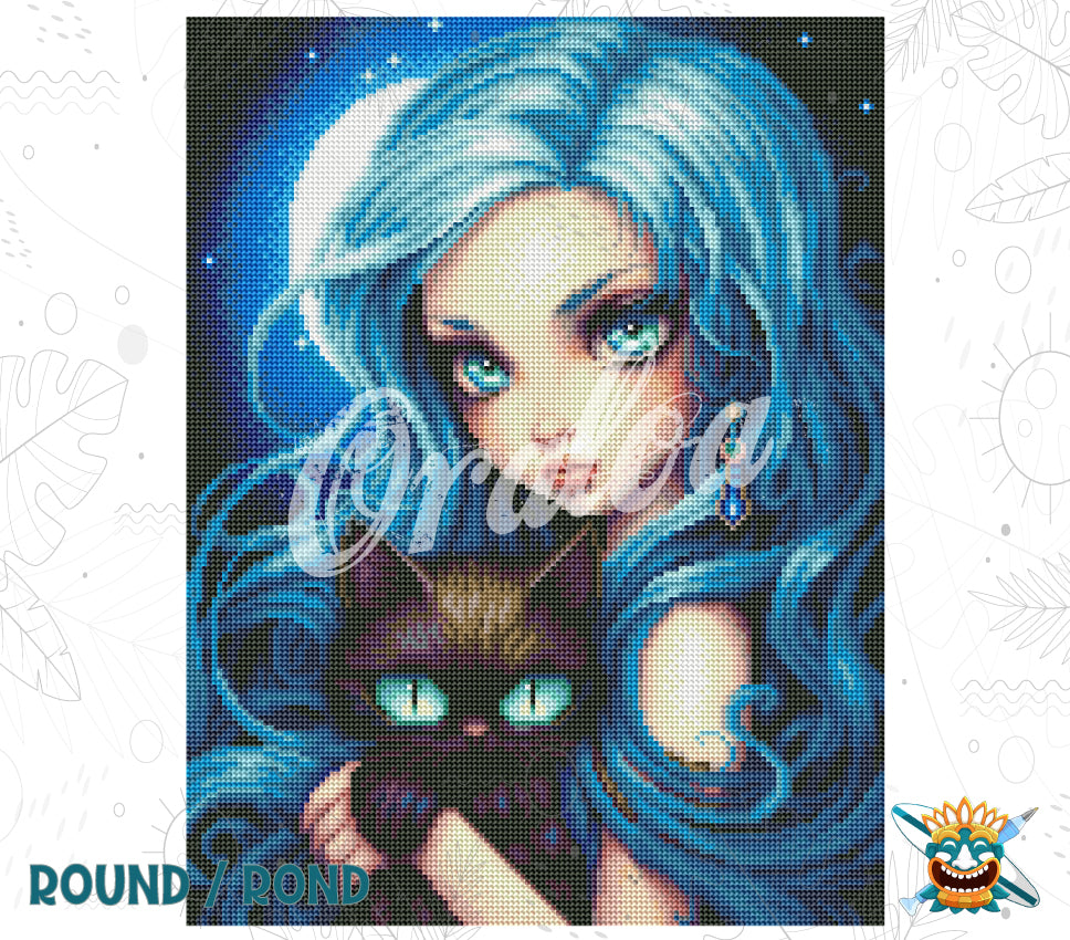 ORALOA(オラロア) Moonlit Ebrace(月明かりの抱擁) Diamond Painting Moonlight Embrace: A Night Wrapped – Oraloa