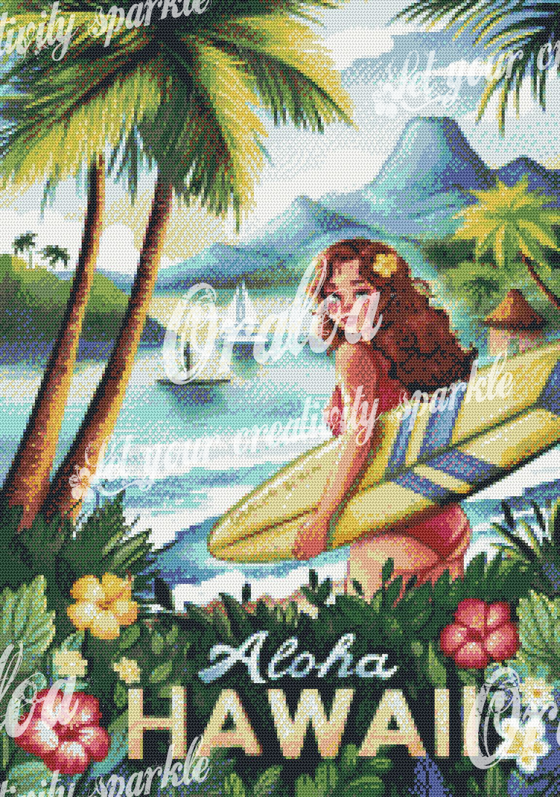 Hawaii - Stamped Cross Stitch