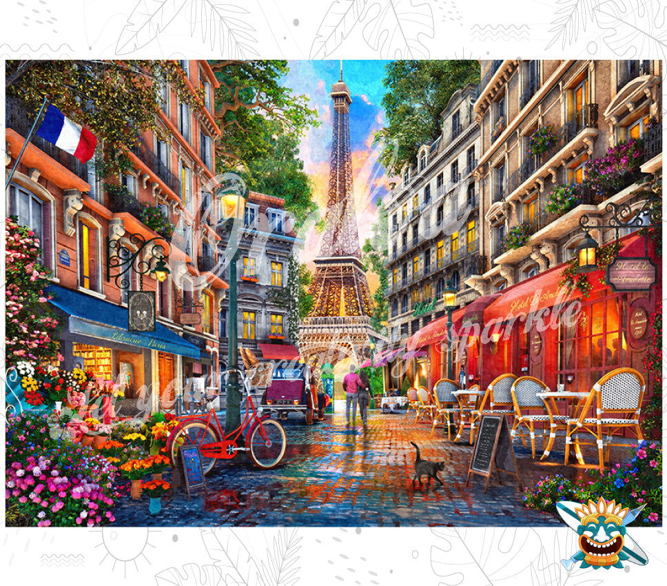 Paris Street in Diamond Painting - By Dominic Davison at Oraloa