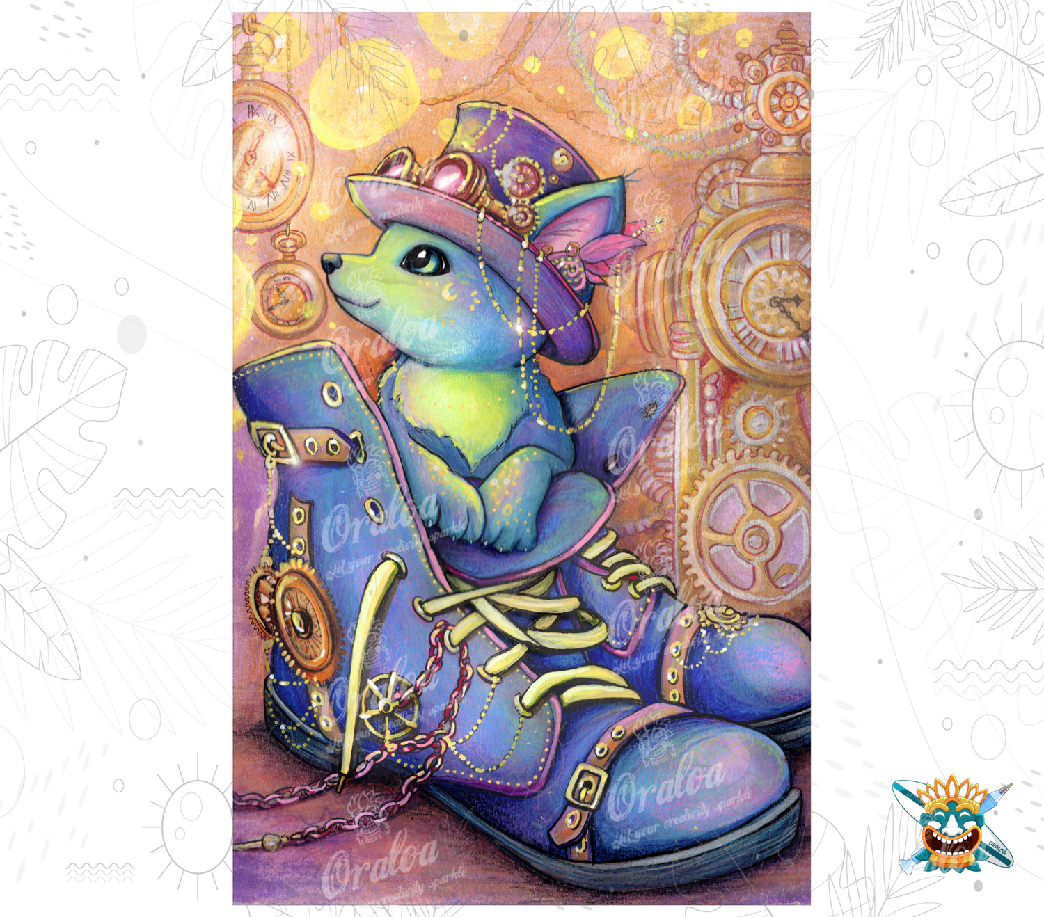 Diamond Painting Oraloa Steampunk Cat Chat - Creative Diamond Embroidery Kit