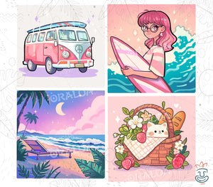 Box of 4 Summer Style Canvases A