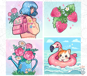 Box of 4 Summer Style C canvases