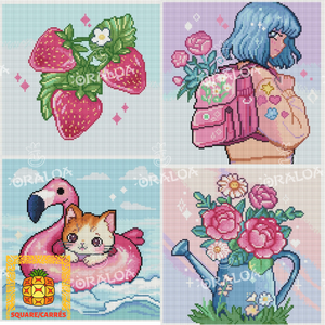 Box of 4 Summer Style C canvases