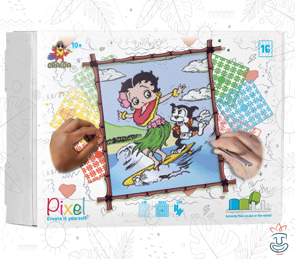 Pixel Hobby Oraloa - Betty Boop beim Surfen 