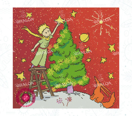 Exemple broderie diamant Le noël du Petit Prince - Oraloa Diamond Painting