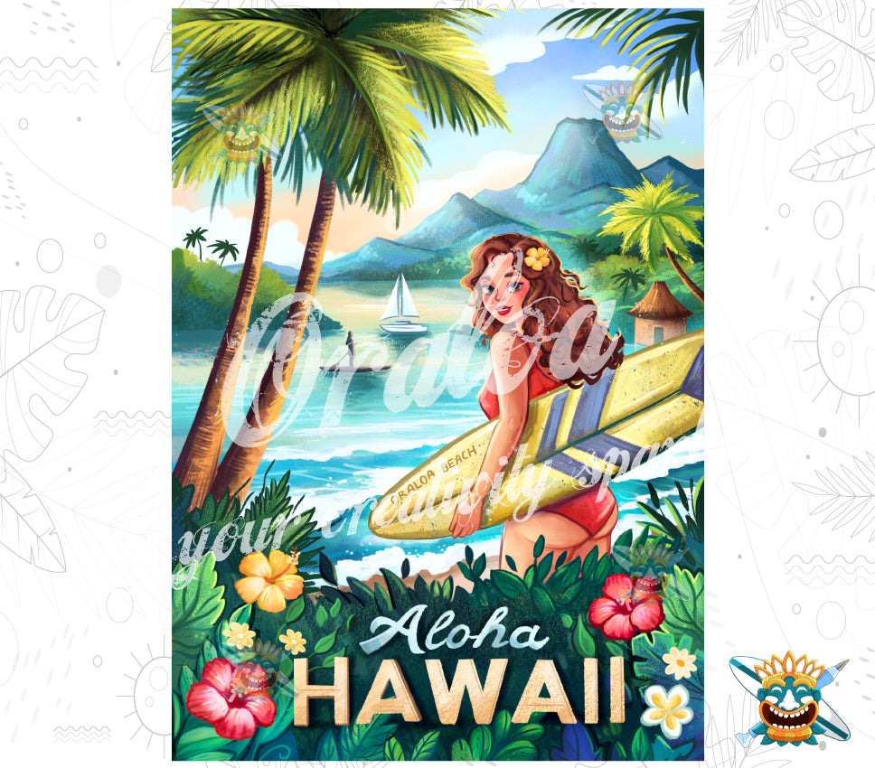 Diamond painting Visit Hawaii by Maria Chetkareva at Oraloa
