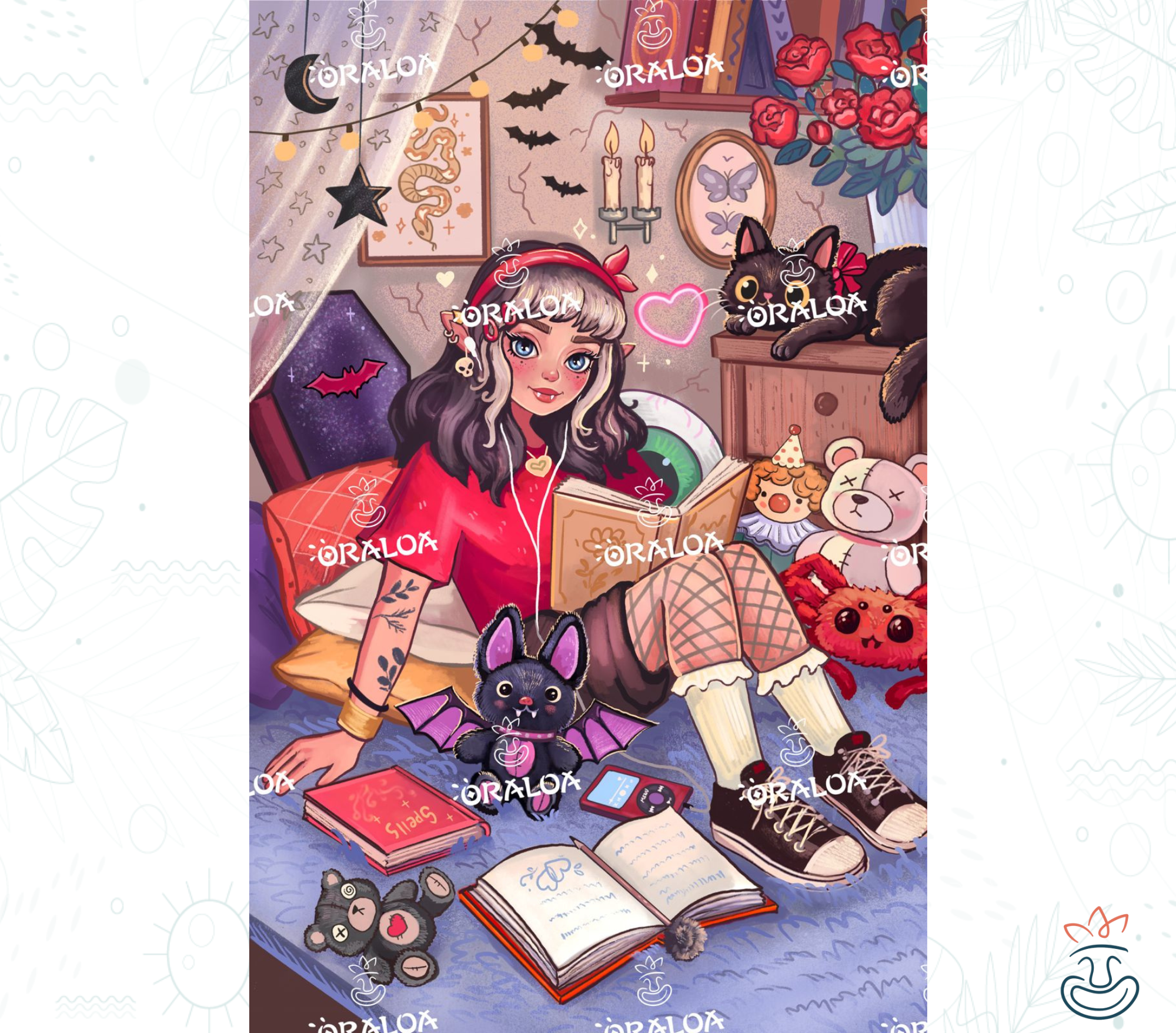 Oraloa Diamond Painting Vampire Girl - Kit broderie diamant art thérapie