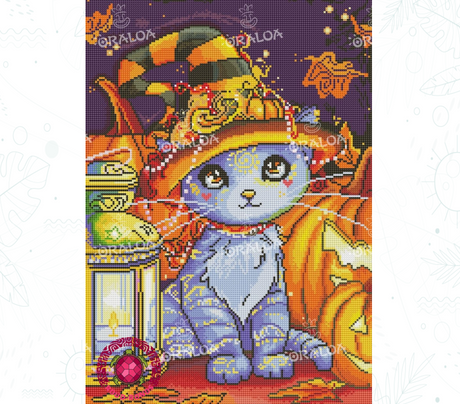 Résultat Diamond Painting Mon Petit Démon d'Halloween - Oraloa art thérapie