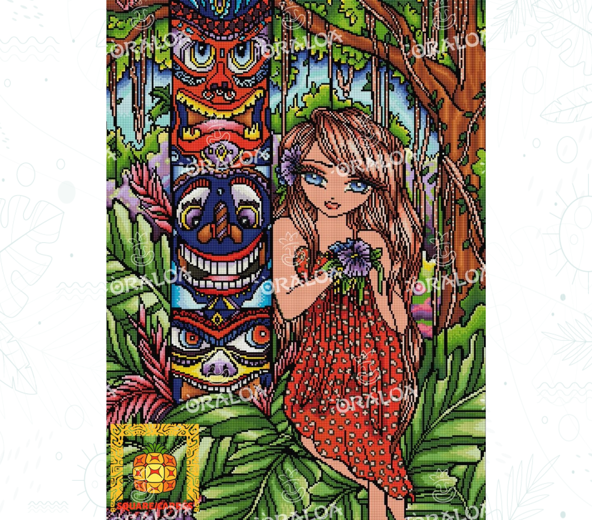 Détail Diamond Painting Totem Princess Oraloa - Broderie diamant